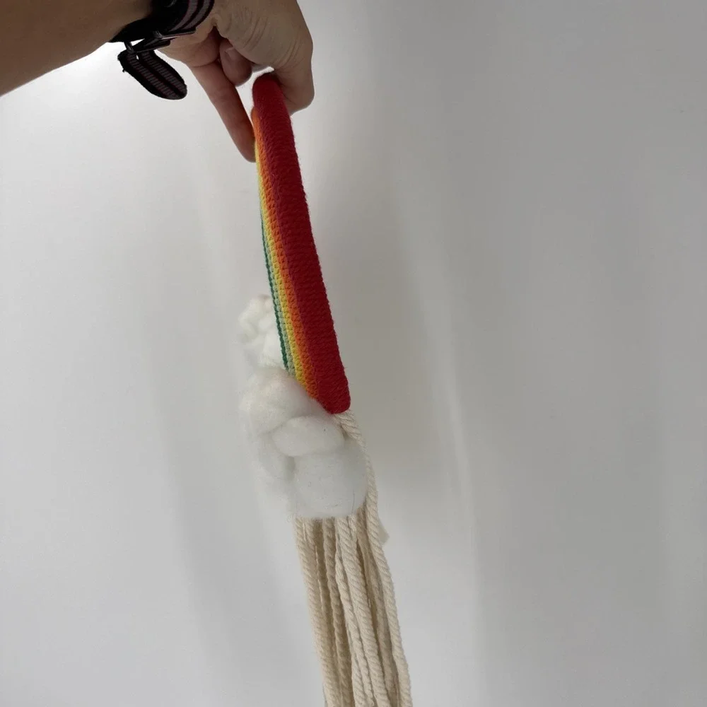 Woven Rainbow Macrame Wall Hanging‎ Cloud Nursery Room Home Bedroom Office Decor